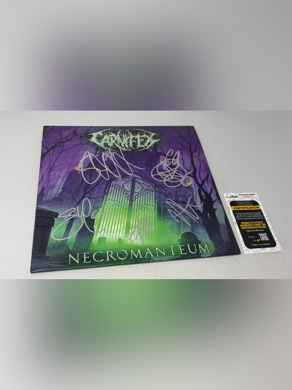 Carnifex signed Necromanteum Album JSA COA‎